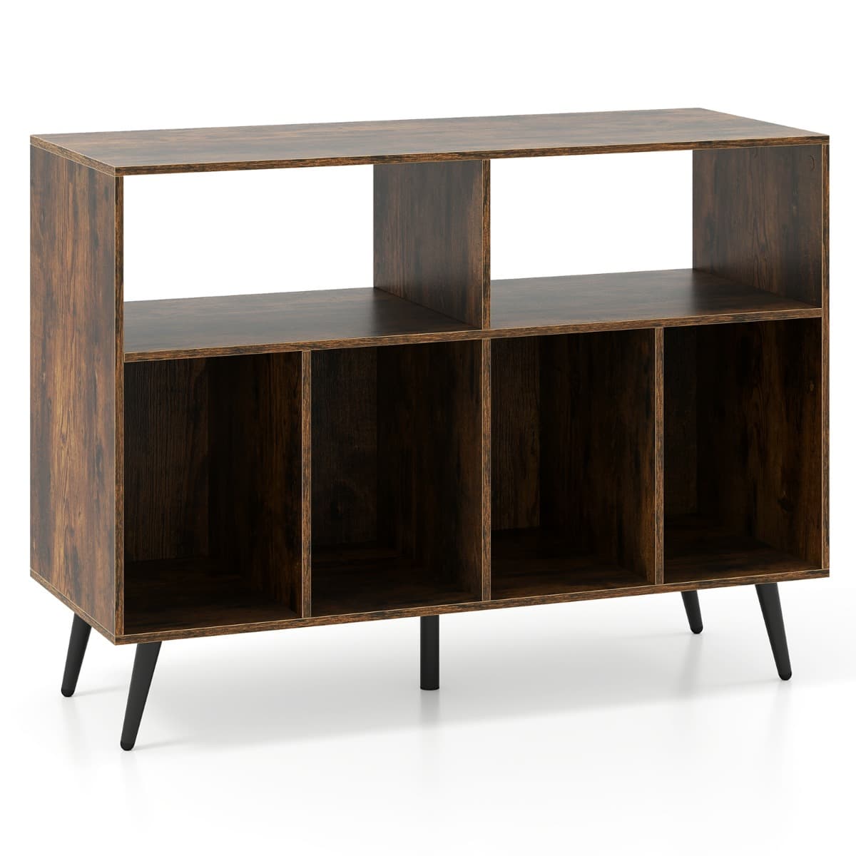 Meuble pour Platine Vinyle Support à 3 Niveaux avec Étagère de Rangement pour Disques Vinyles Table