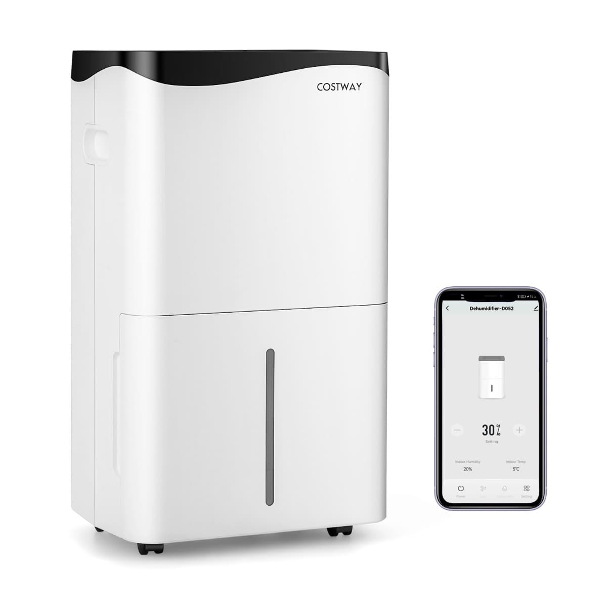 CostwayDéshumidificateur Domestique déshumidificateur 50 L/jour pour Espace jusqu'à 60 ㎡